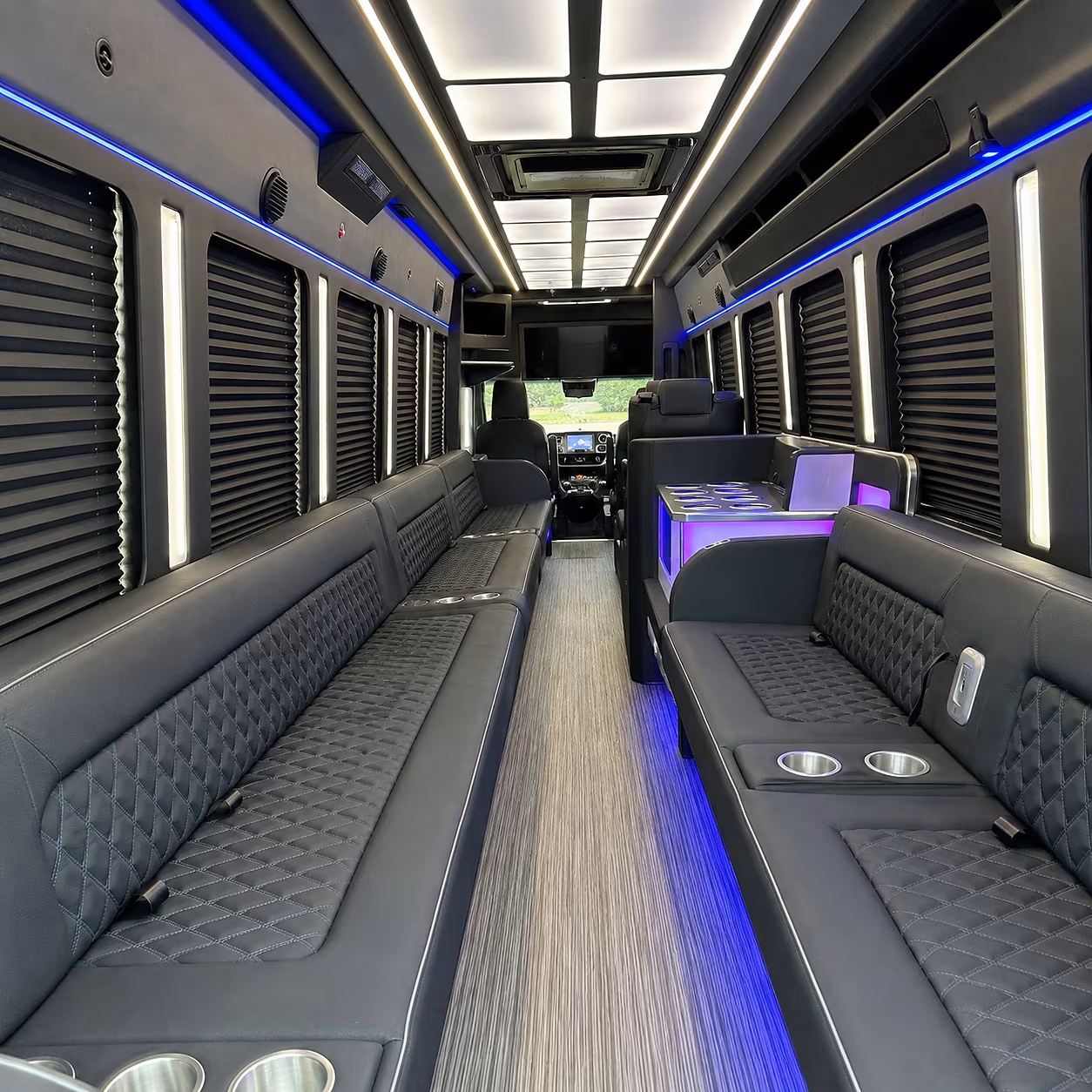 Modesto Bachelor & Bachelorette Transportation party bus interior