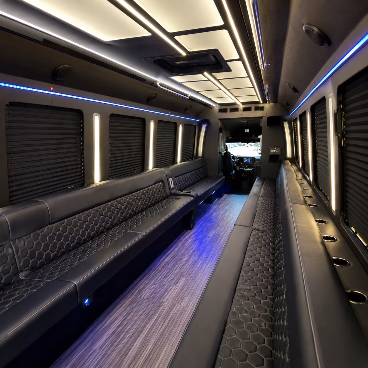 Modesto Private Event Transportation party bus exterior