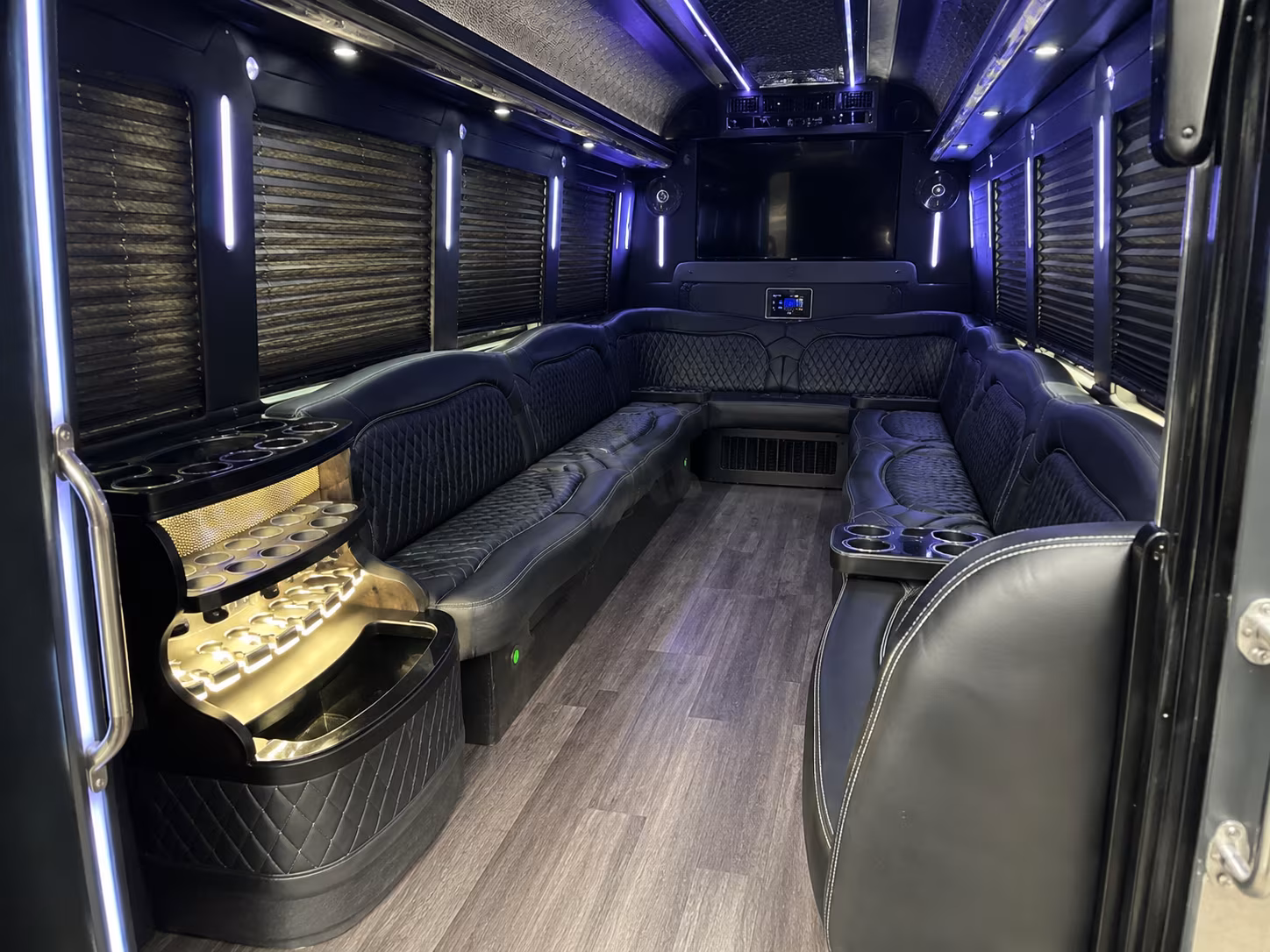 Modesto Private Event Transportation party bus interior