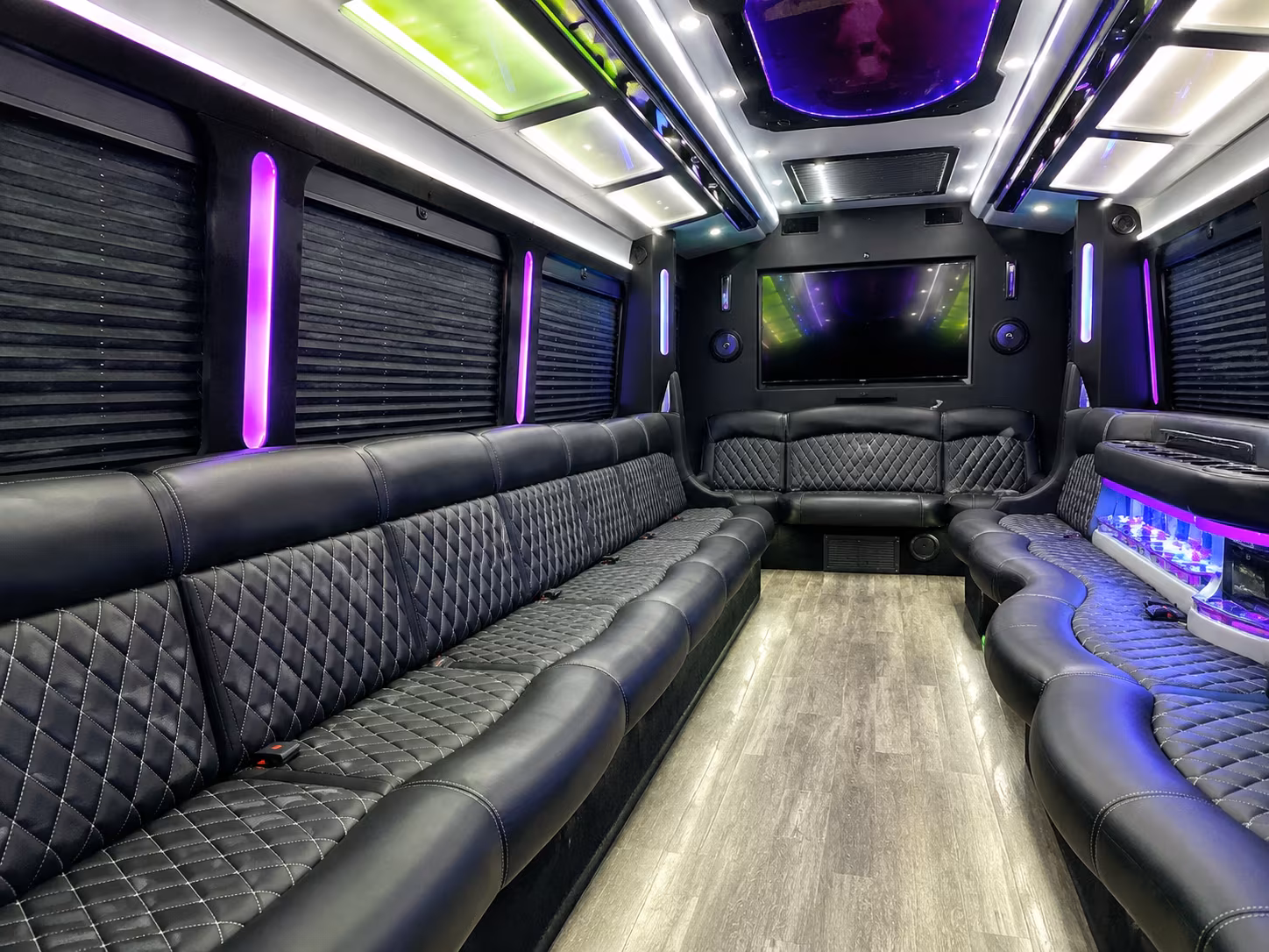 Modesto Prom & Homecoming Transportation party bus exterior