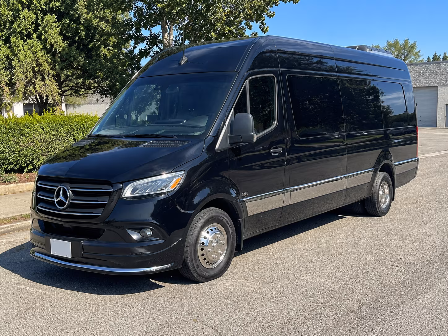 Modesto School Event Transportation party bus exterior