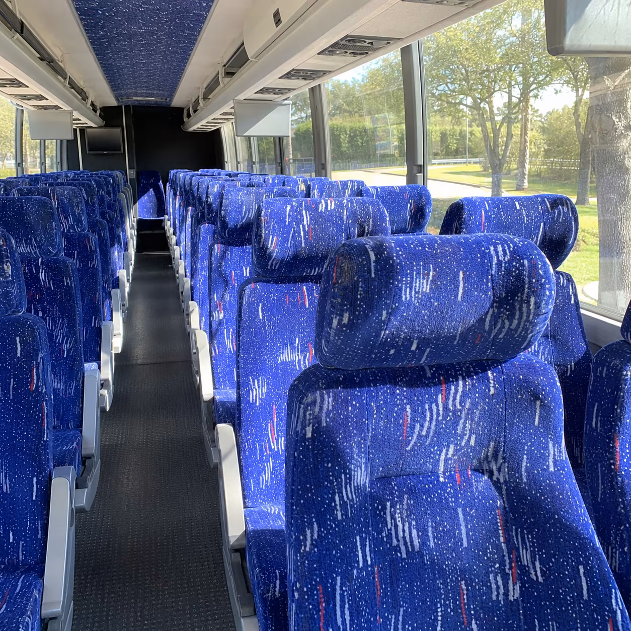 Modesto School Event Transportation party bus interior