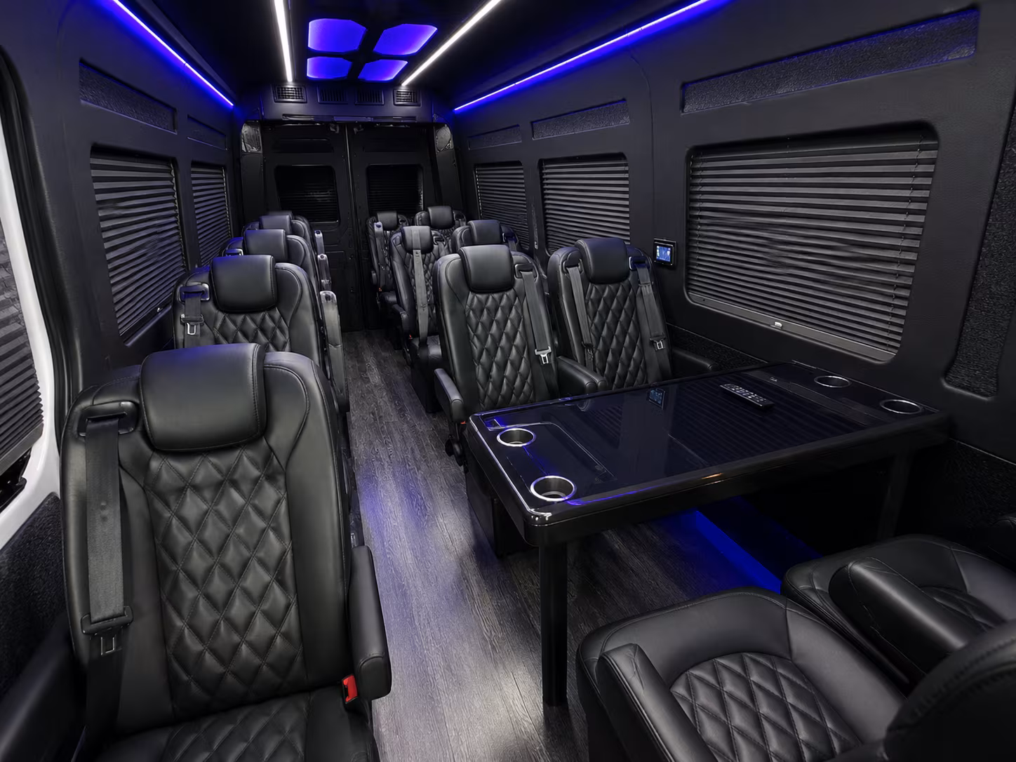 Modesto School Event Transportation party bus exterior