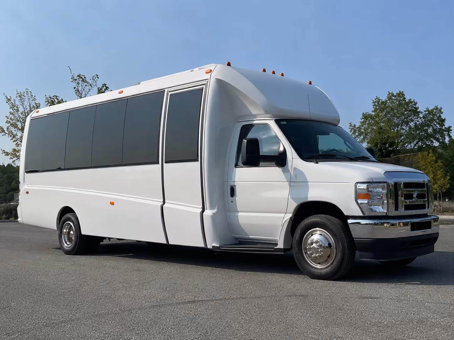 Modesto Wedding Transportation party bus exterior