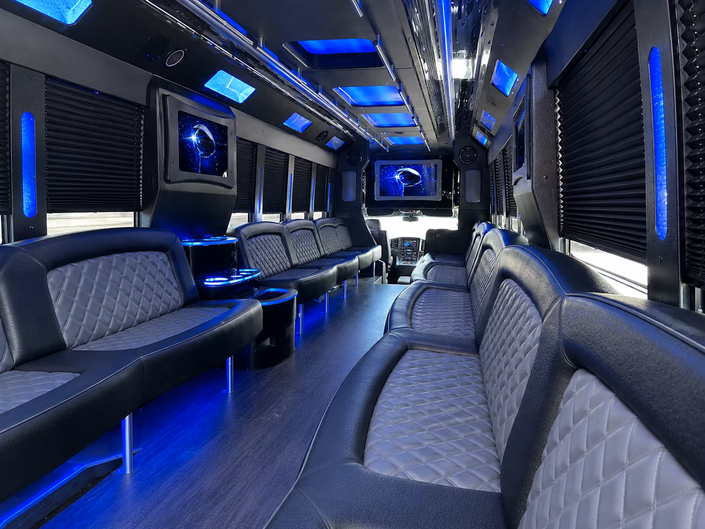 Modesto Wedding Transportation party bus exterior