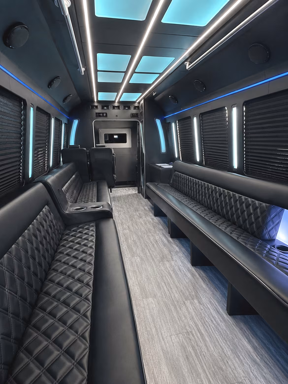 Modesto Wedding Transportation party bus interior