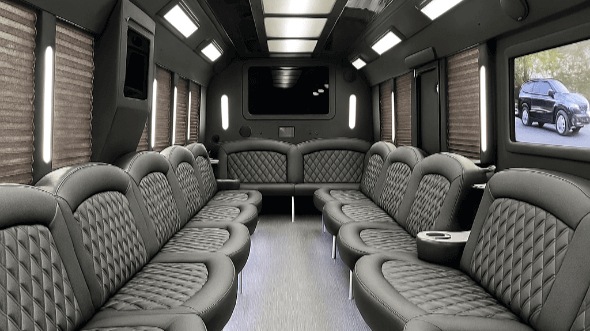 Interior of Charter Bus Company Fairfield's 20 Passenger Party Bus in Fairfield