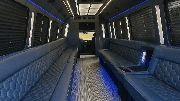 Interior of Charter Bus Company Manteca's 20 Passenger Party Bus in Manteca