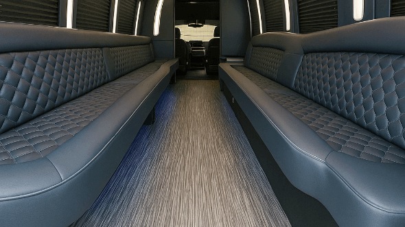 Interior of Charter Bus Company Merced's 28 Passenger Party Bus in Merced