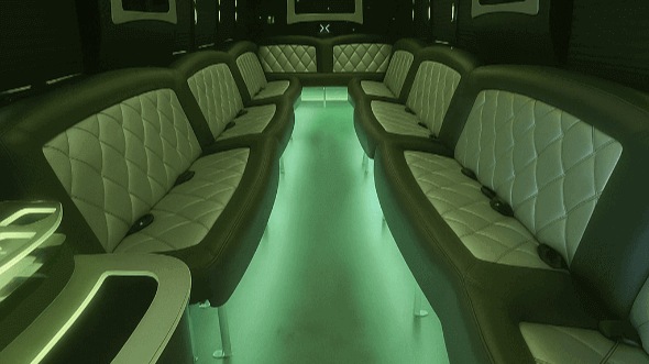 Interior of Charter Bus Company Sacramento's 28 Passenger Party Bus in Sacramento