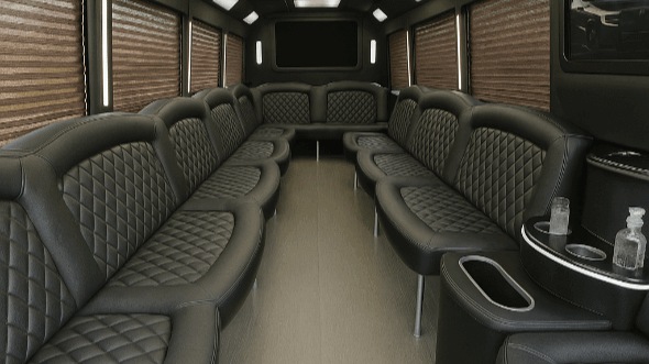 Interior of Charter Bus Company Turlock's 28 Passenger Party Bus in Turlock