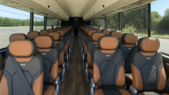 Interior of Charter Bus Company Modesto's 44 Passenger Charter Bus in Modesto