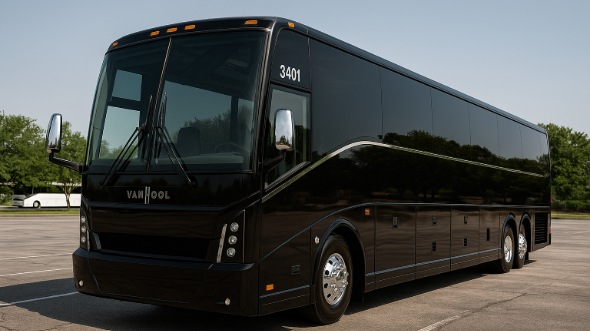 Exterior of Charter Bus Company Modesto's 46 Passenger Charter Bus in Modesto