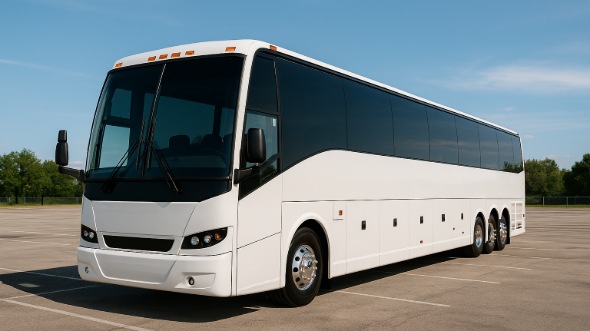 Exterior of Charter Bus Company Modesto's 48 Passenger Charter Bus in Modesto