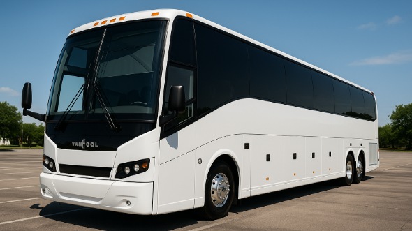 Exterior of Charter Bus Company Modesto's 54 Passenger Charter Bus in Modesto