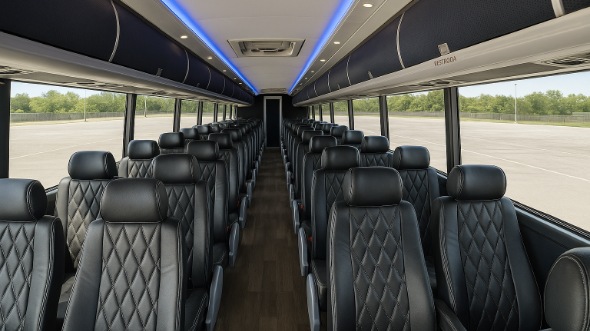 Interior of Charter Bus Company Modesto's 55 Passenger Charter Bus in Modesto