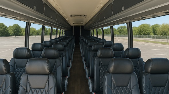 Interior of Charter Bus Company Modesto's 56 Passenger Charter Bus in Modesto