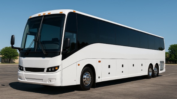 Exterior of Charter Bus Company Modesto's 56 Passenger Charter Bus in Modesto