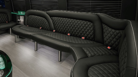 modesto 14 passenger sprinter limousine interior